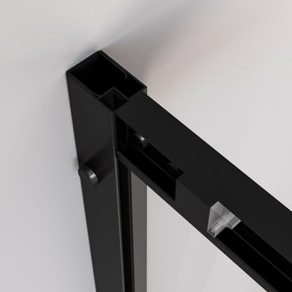 Halvrund brusekabine med lav brusebund Durasan Maxima 90 cm sort