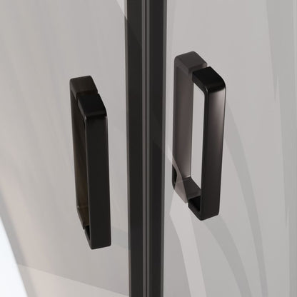 Halvrund brusekabine med lav brusebund Durasan Maxima 90 cm sort