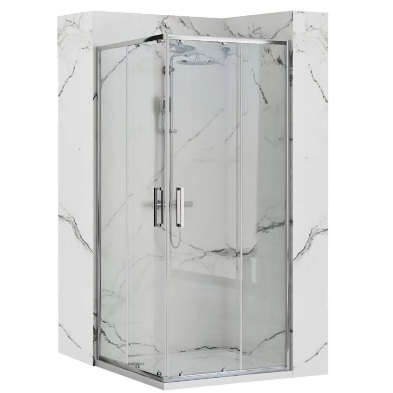 Kabinebruser Med Bundkar Punto 80x80x190 cm Krom