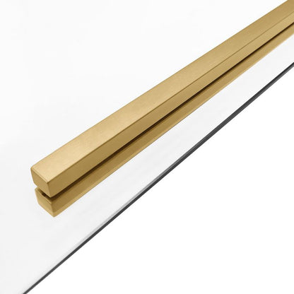 Brusekabine Rea Solar 100x80x195 cm Børstet Guld med Hvidt Bundkar