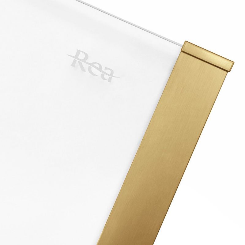 Brusekabine Rea Solar 100x80x195 cm Børstet Guld med Hvidt Bundkar