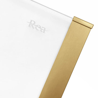 Brusekabine Rea Solar 100x80x195 cm Børstet Guld med Hvidt Bundkar