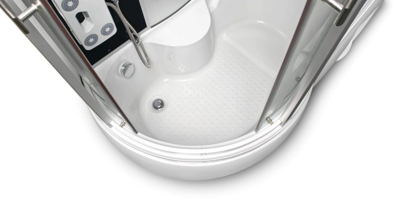 Bruse Kabine med Hydromassage 151x85x217 cm Sort Akryl Bundkar