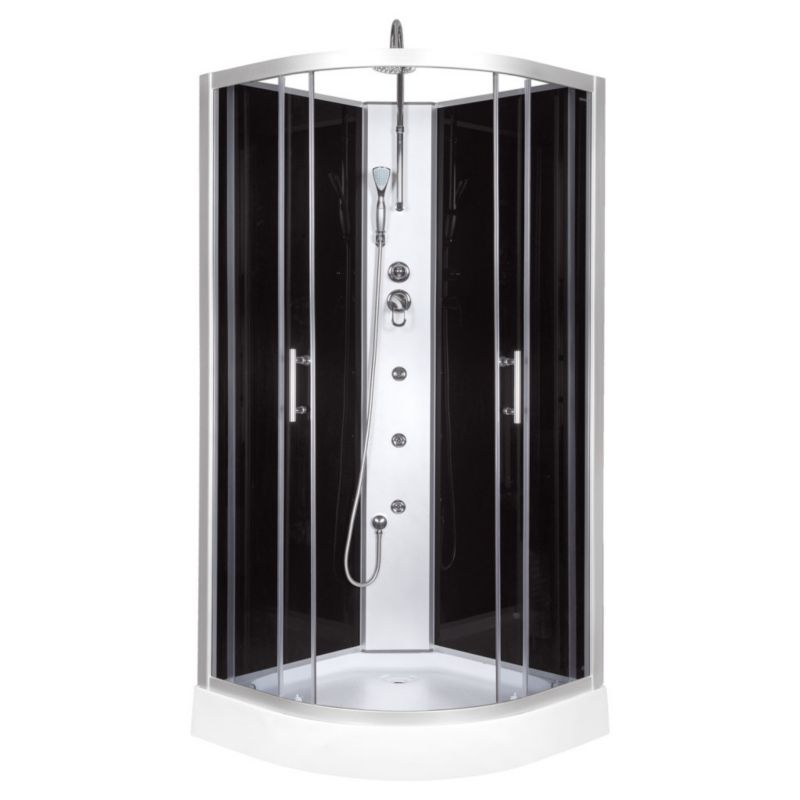 Brusekabine med hydromassage Halvcirkel 80x80x230 cm Grafit/Satin Faro 80