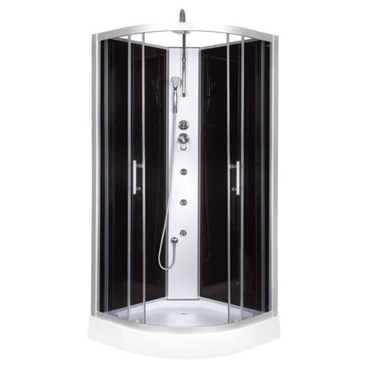 Brusekabine med hydromassage Halvcirkel 80x80x230 cm Grafit/Satin Faro 80