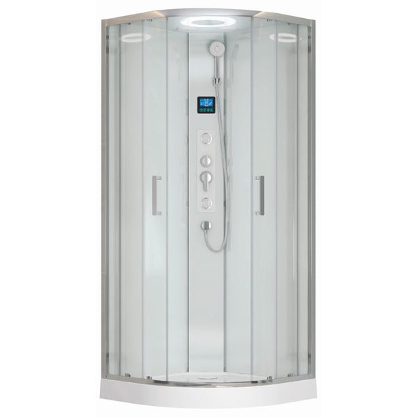 Brusekabine med hydromassage Orion 90 WH 90x90 cm Hvid | 5907548123480