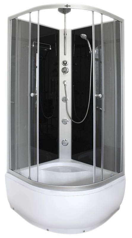 Kabine med Hydromassage 80 x 80 x 235 cm Høj Bund Sort