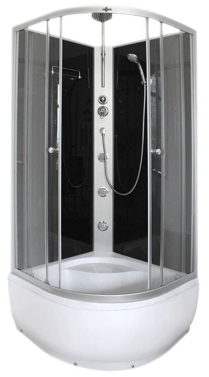 Hydromassage Brusekabine Apollo 90x90x235 cm Sort Høj Bundkar