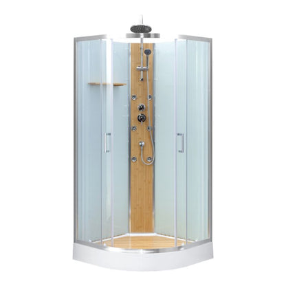 Hjørnebrusekabine 90x90 cm Hvid med Hydromassage