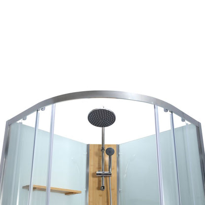 Hjørnebrusekabine 90x90 cm Hvid med Hydromassage