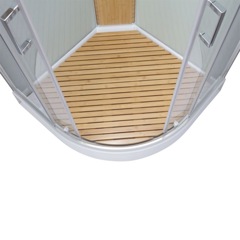Hjørnebrusekabine 90x90 cm Hvid med Hydromassage