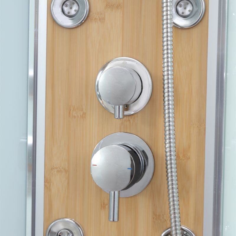 Hjørnebrusekabine 90x90 cm Hvid med Hydromassage
