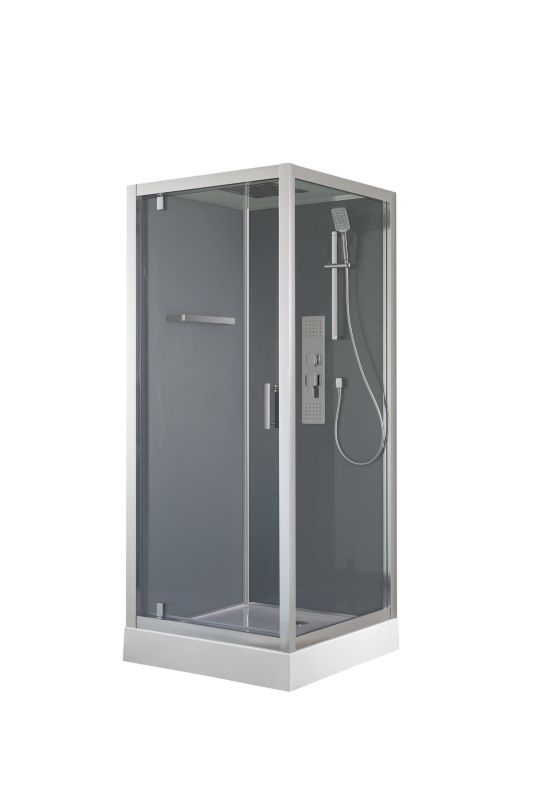 GoodHome Beloya firkantet brusekabine med hydromassage 90 cm krom