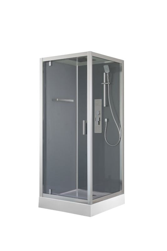 GoodHome Beloya firkantet brusekabine med hydromassage 90 cm krom