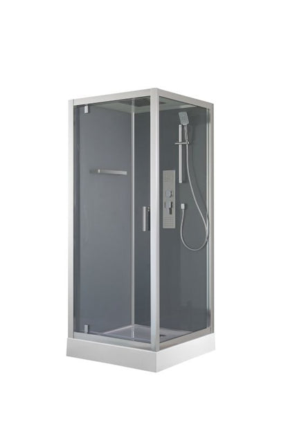 Bruserkabine med Hydromassage 90x90 cm Krom Hærdet Glas