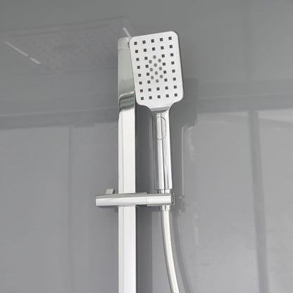 Bruserkabine med Hydromassage 90x90 cm Krom Hærdet Glas