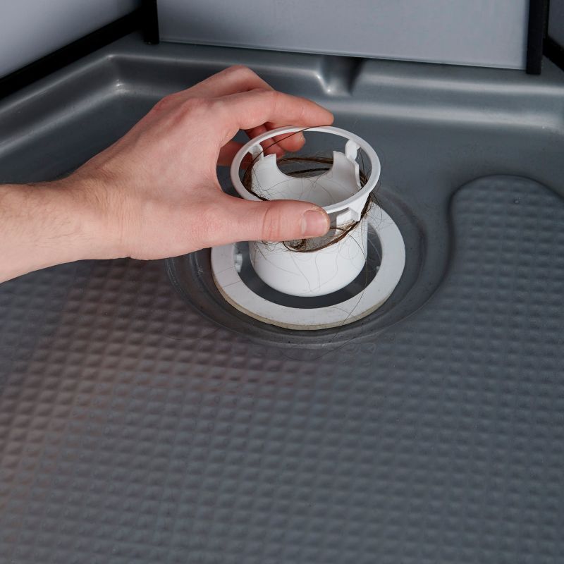 GoodHome Beloya 90 cm sort halvrund brusekabine med hydromassage