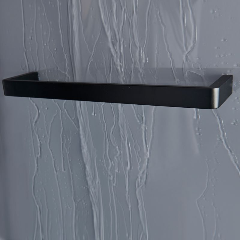 GoodHome Beloya 90 cm sort halvrund brusekabine med hydromassage