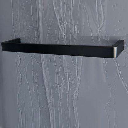 GoodHome Beloya 90 cm sort halvrund brusekabine med hydromassage