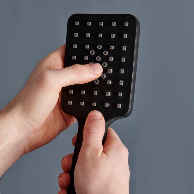 Halvrund Brusekabine med Hydromassage 90x90 cm Sort