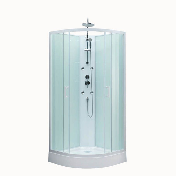Kabine med hydromassage Onega 85 cm halvrund hvid