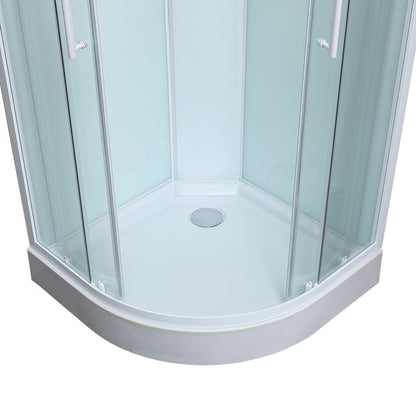 Kabine med hydromassage Onega 85 cm halvrund hvid