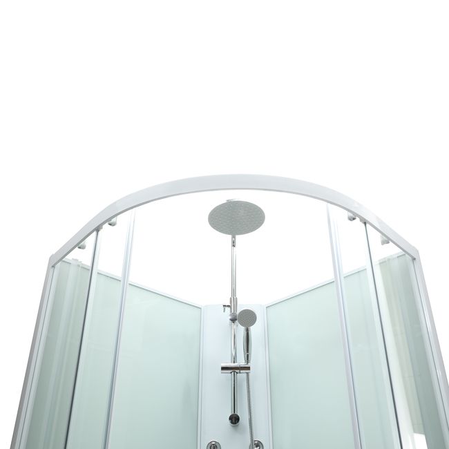 Kabine med hydromassage Onega 85 cm halvrund hvid