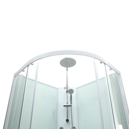 Kabine med hydromassage Onega 85 cm halvrund hvid