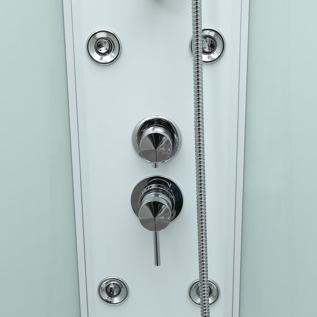 Kabine med hydromassage Onega 85 cm halvrund hvid