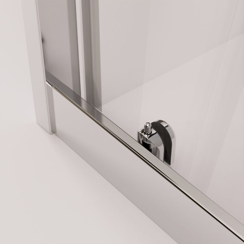 Halvrund Brusekabine med Høj Bundkar 90 cm Transparent/Chrom