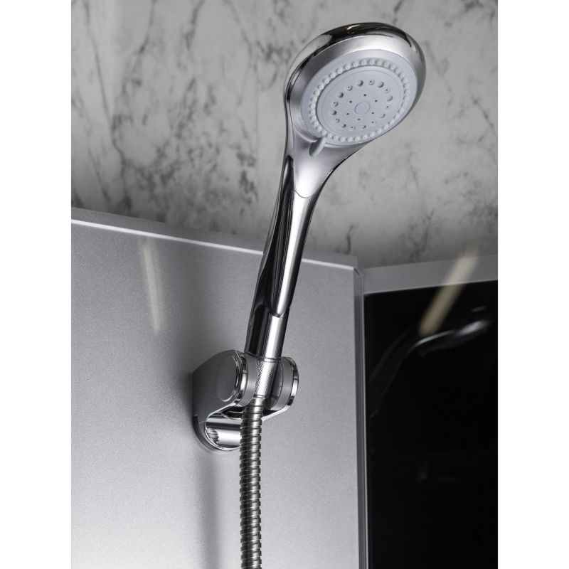 Lukket Brusekabine 80x80 cm med Sorte Bagvægge