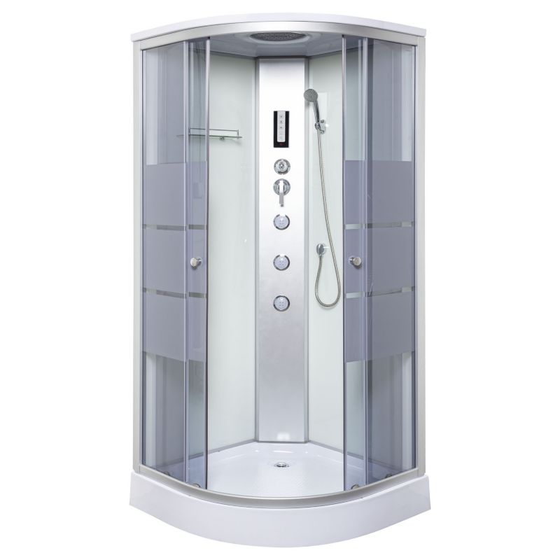 Hydromassage Brusekabine Lisa 90 89x89 cm Hvid