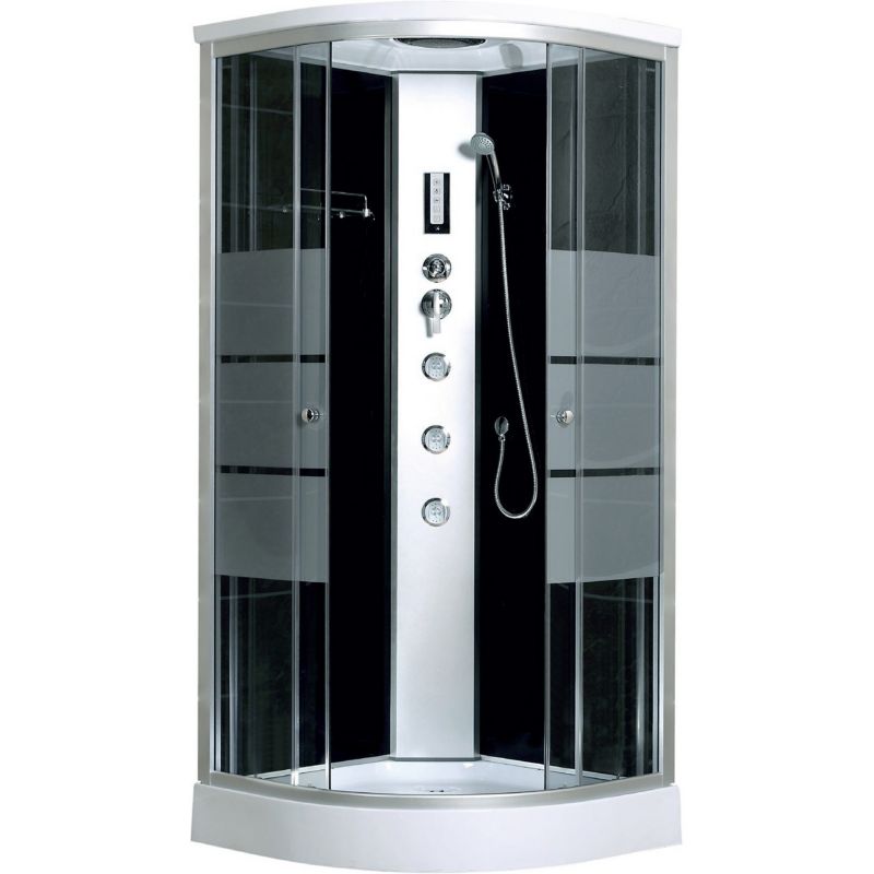 Brusekabine med Hydromassage Lisa 90 89x89 cm Sort | 5907548109811