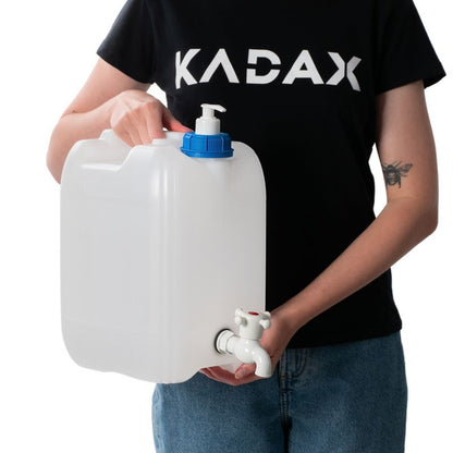 KADAX Kanister til Vand med Håndvask, Beholder, Dispenser til Sæbe og Væsker 20L med Hane
