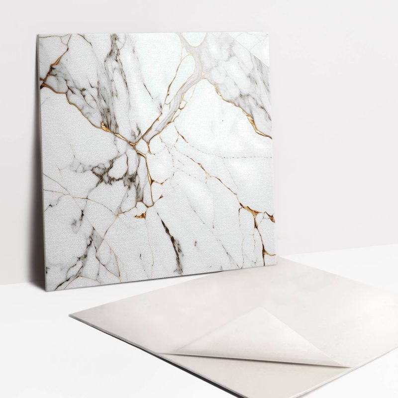 Selvklæbende fliser Tulup moderne marmor og guld 30x30 cm 9 stk.
