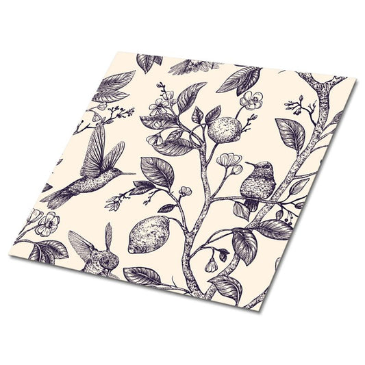Selvklæbende fliser Tulup Fugle på gren 30 x 30 cm, 9 stk.