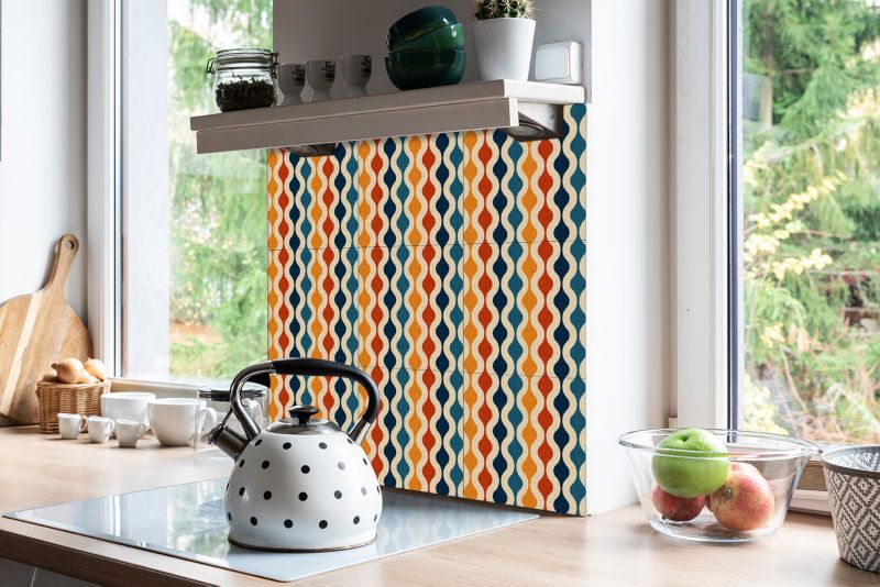 Selvklæbende retro-fliser Tulup 30 x 30 cm, 9 stk.