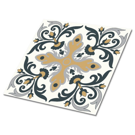 Selvklæbende fliser Tulup med planteprint 30 x 30 cm, 9 stk.