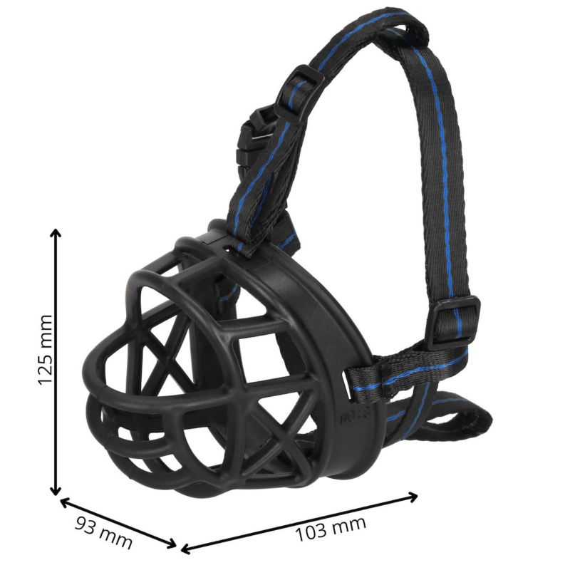 Springos fysiologisk hundemuzzle str. L, justerbar, anatomisk, sort, 1 stk.