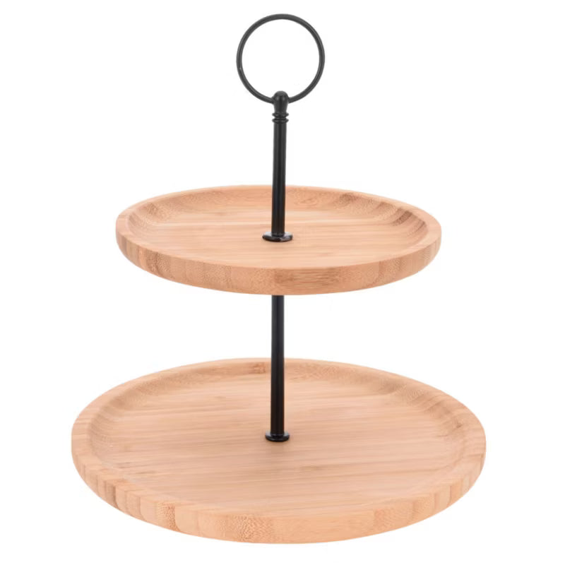 Kageopsats Bambus 2 Niveauer Ø21,5 cm Brun