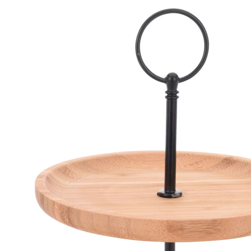 Kageopsats Bambus 2 Niveauer Ø21,5 cm Brun