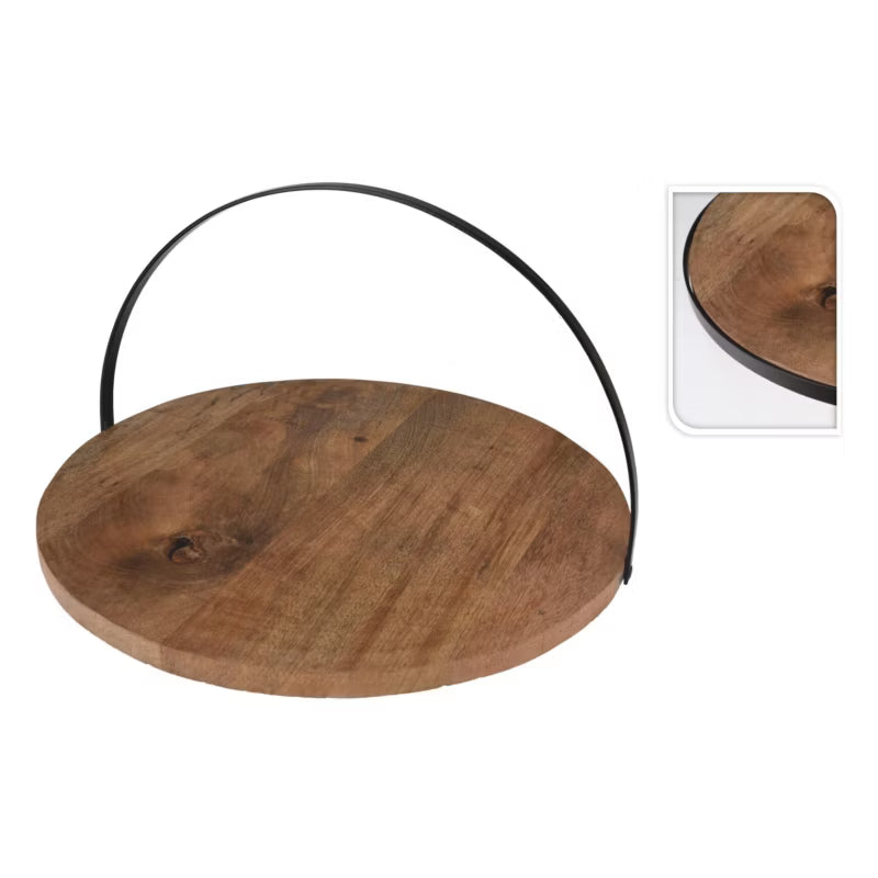 Kageopsats Mangotræ 38 cm Brun med Metalhåndtag