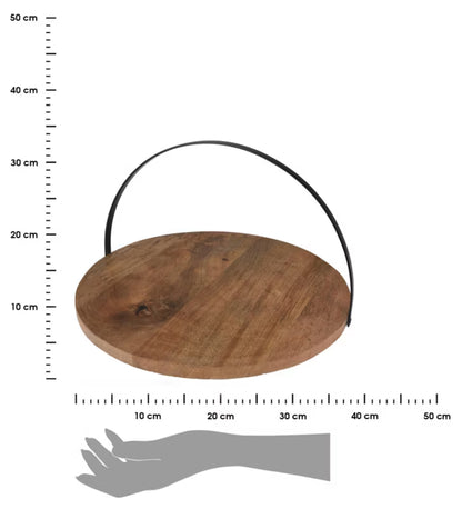Kageopsats Mangotræ 38 cm Brun med Metalhåndtag