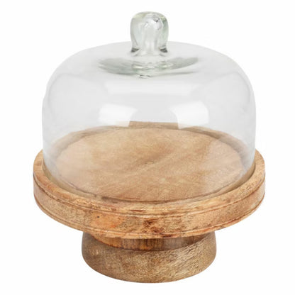 Kageopsats Mangotræ 19x17 cm med Glaskuppel