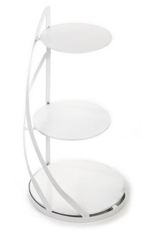 Kageopsats Nowell 3-Niveauer 60 cm Hvid Metal