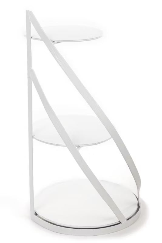 Kageopsats Nowell 3-Niveauer 60 cm Hvid Metal