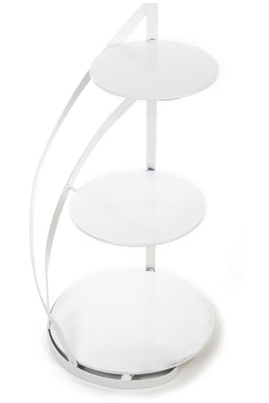 Kageopsats Nowell 3-Niveauer 60 cm Hvid Metal