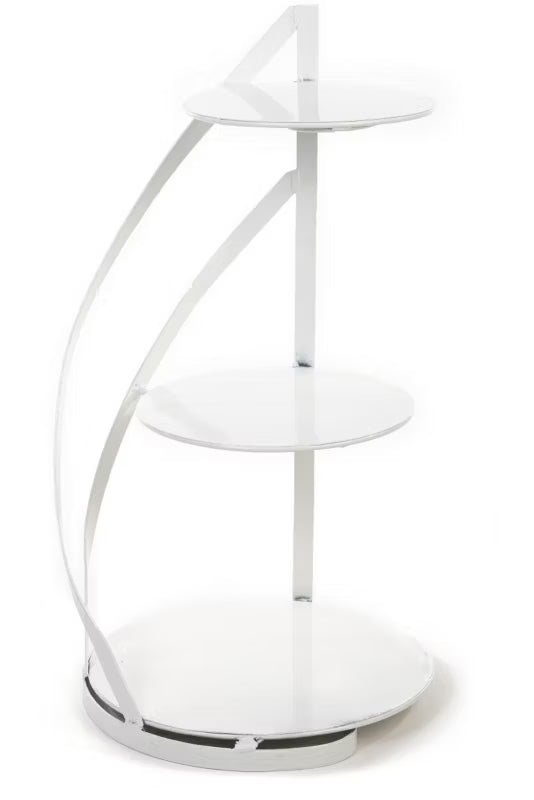Kageopsats Nowell 3-Niveauer 60 cm Hvid Metal