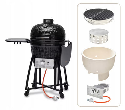 Kamado Grill Hybrid Kul & Gas 56 cm Sort