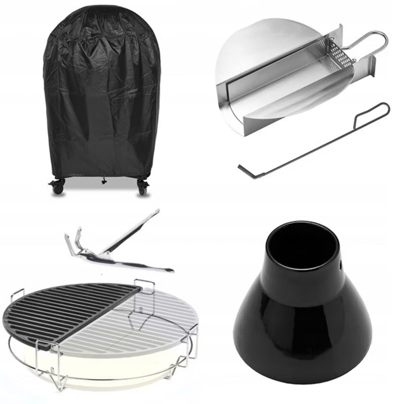 Kamado Grill Hybrid Kul & Gas 56 cm Sort